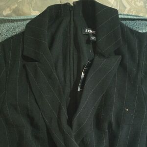 Express Women's Black Striped Jumper Suit